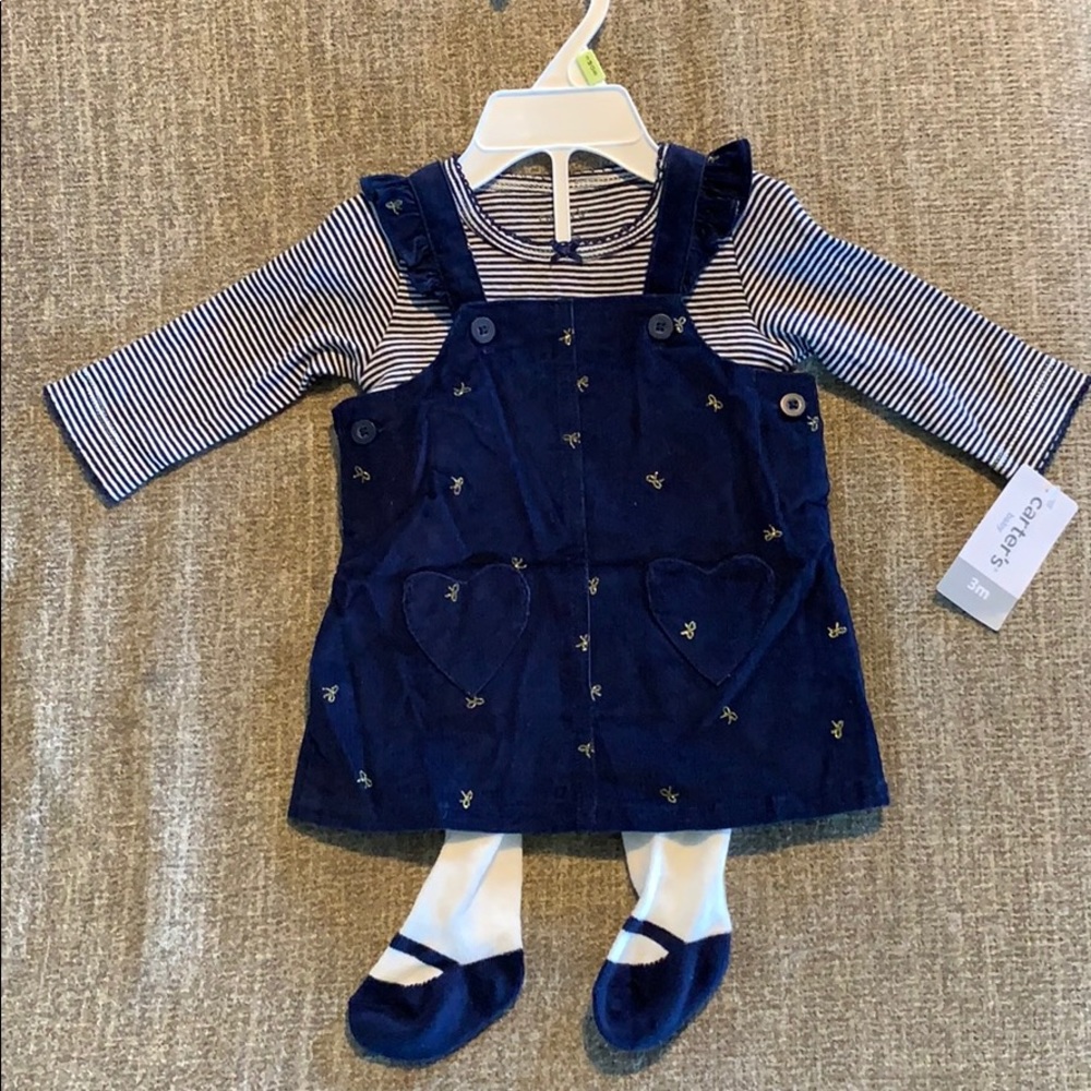 Carters - 3 piece Overall dress baby girl 3 months
